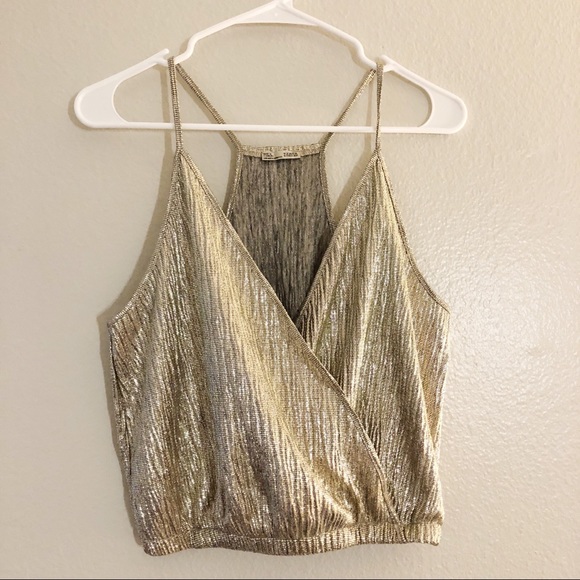 Zara Tops - silver crop top from Zara